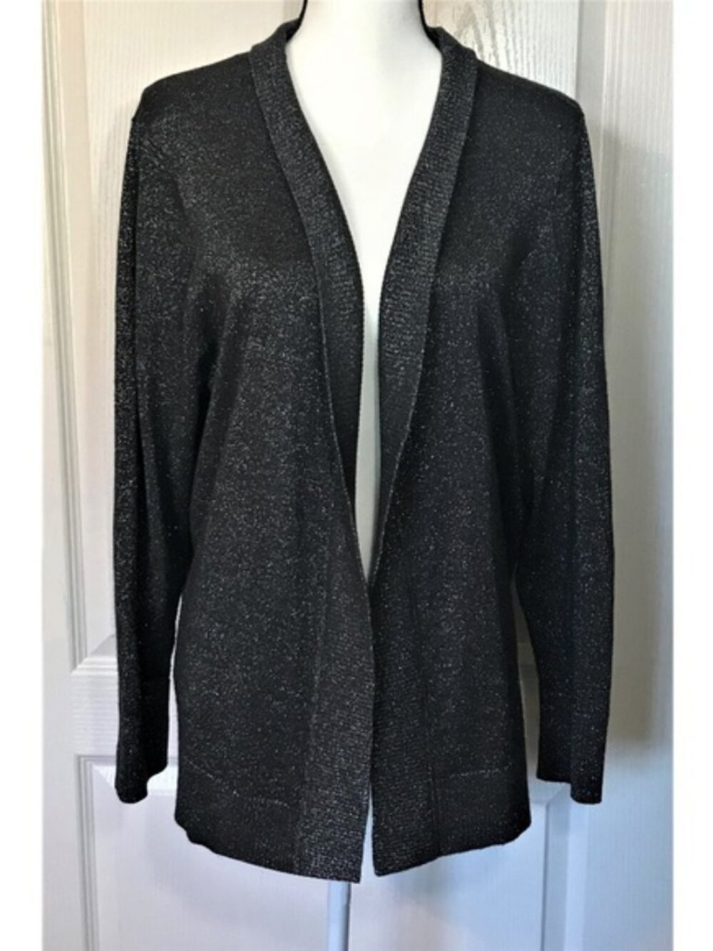 Worthington Black/Silver Cardigan Sweater Size 2X